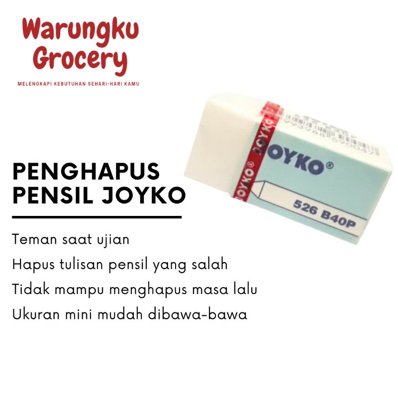 

Penghapus Pensil Putih Joyko 1 Pcs