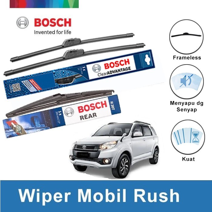 Bosch Wiper Mobil Toyota Rush Frameless Clear Advantage Set 21" & 18" + H307