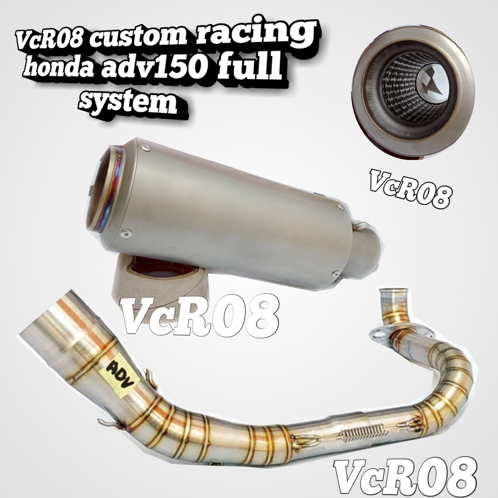 Knalpot adv 150 silencer sanblas - honda adv150 stainless full system cod