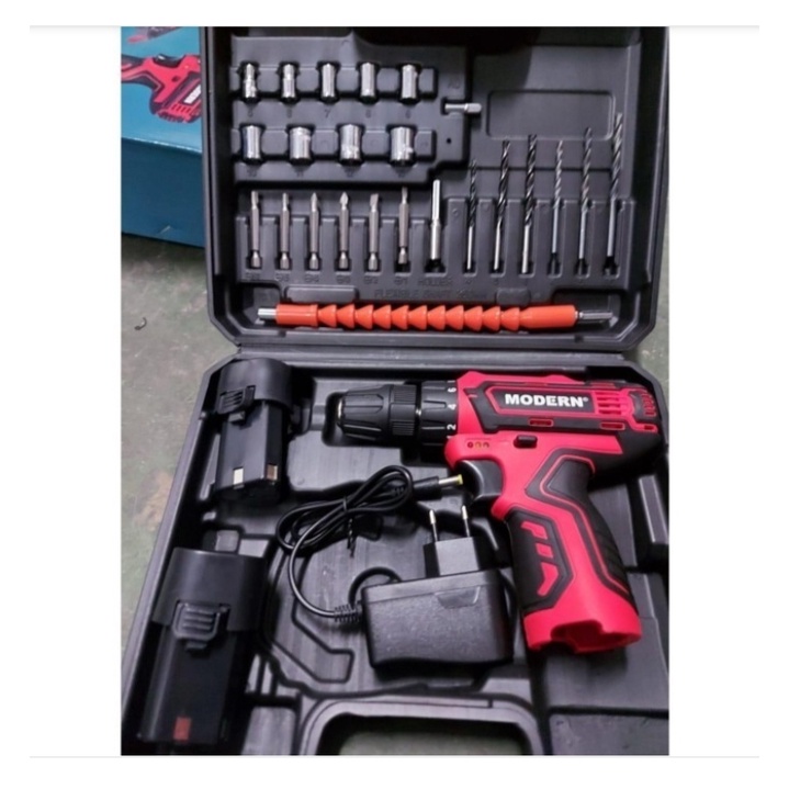 Mesin Bor Baterai SET M13 Cordless Drill Bor Tangan Baterai 12V MODERN