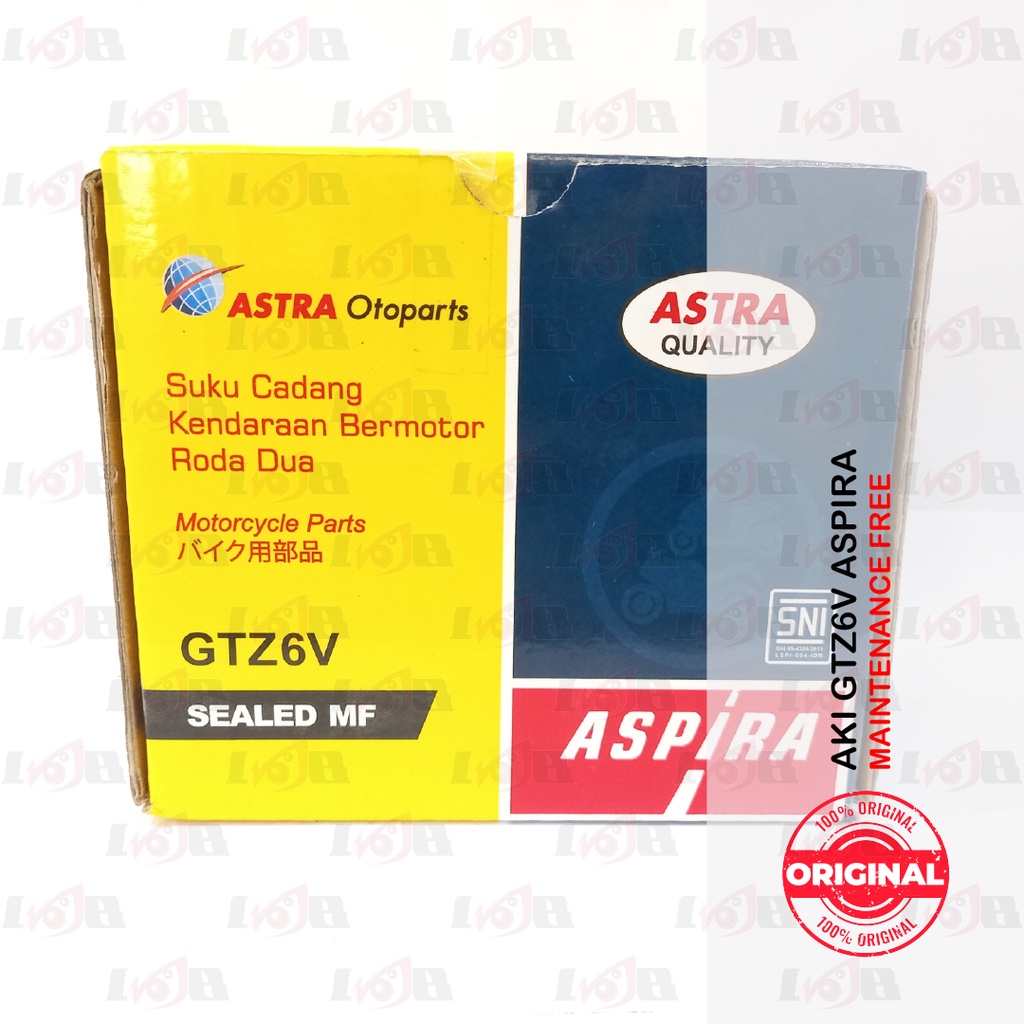 Aspira GTZ6V Aki Maintenance Free Motor Honda Vario 150 125 CBR 150 Accu Kering MF