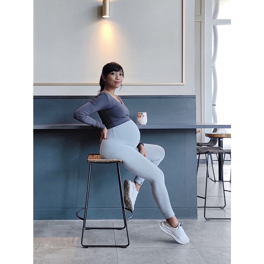 [LC] Pluffyschoice Venice CROP Top V-neck Atasan Wanita Lengan Panjang Bahan Jersey S-XXL Bigsize-2