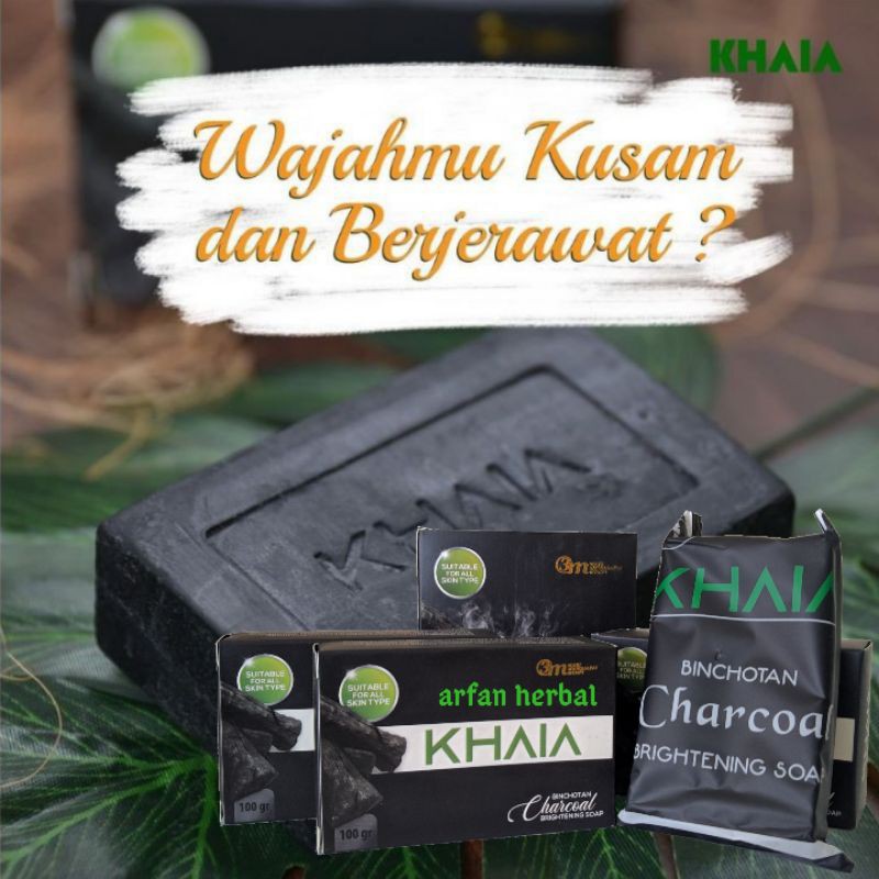 Khaia Binchotan / Sabun Bamboo / Khaia Brightening Charcoal