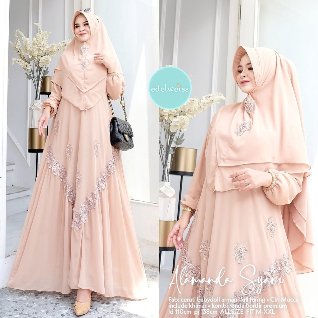 BAJU MUSLIM WANITA | GAMIS | ALAMANDA DRESS BY EDELWEISS