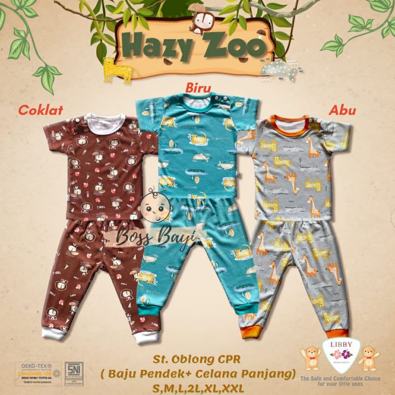 LIBBY -  BASIC WEAR Setelan Baju Pendek Celana Panjang (CPR) Bayi Anak Size S M L 2L XL XXL