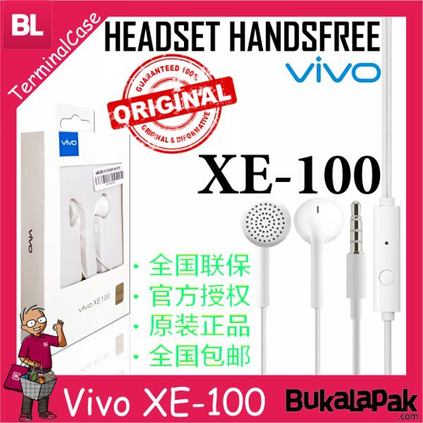 Headset Handsfree Vivo XE-100 Original Earphone Headset ORIGINAL
