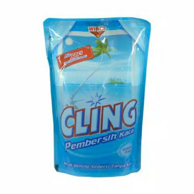 Cling Pembersih Kaca Ocean Fresh Warna Biru 425ml