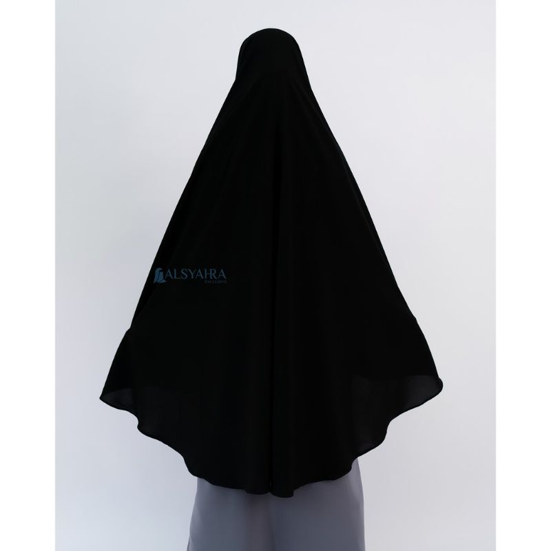 Alsyahra Set Khimar Marwah Non Pet Niqab Bandana XL Jetblack