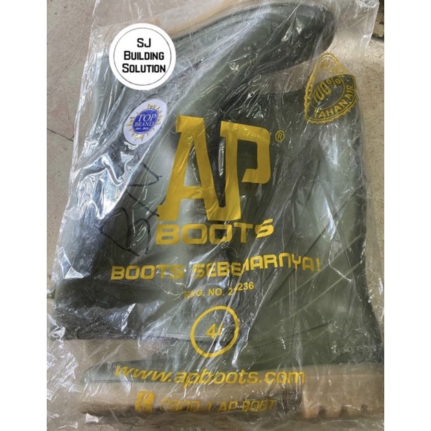AP SEPATU BOOT BOOTS KARET HIJAU KUNING AP TERRA ECO AP BOOTS BAGUS