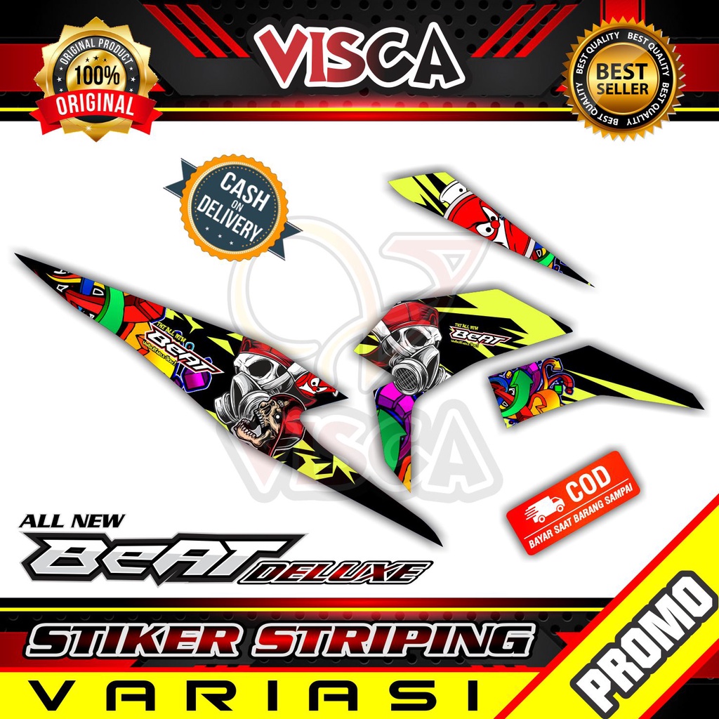 Striping Beat 2021 - Stiker Sticker Striping Variasi Lis Honda Beat 2021 Skull