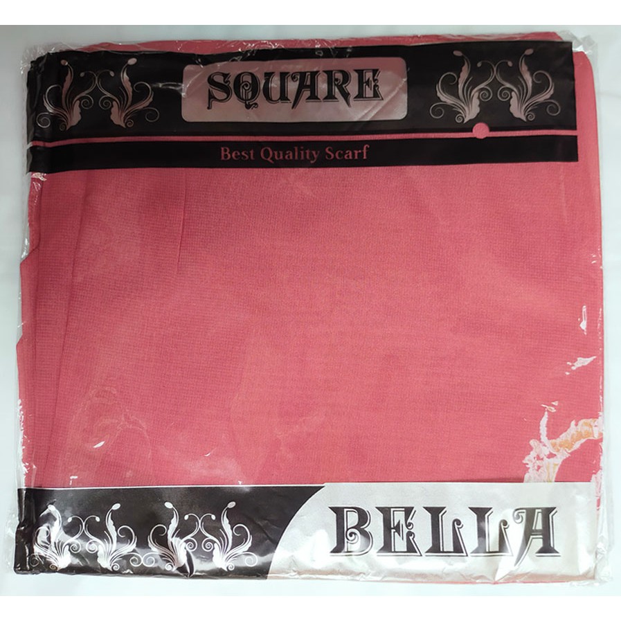 JILBAB SEGI EMPAT BELLA SQUARE JAHIT TEPI HIJAB KERUDUNG POLOS POLLYCOTTON 110 X 110 HARGA GROSIR