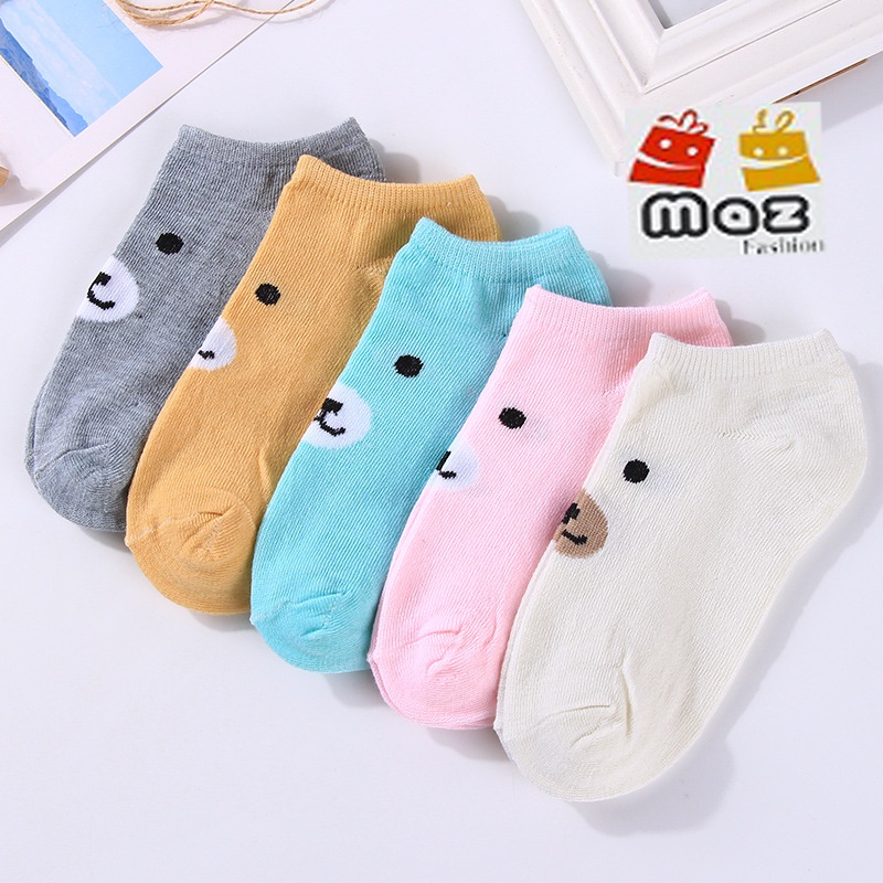 Kaos Kaki Pendek Wanita Fashion Import - Short Sock Wanita Motif Lucu Semata Kaki - Kaos Kaki Korea Unisex-RANDOM BEAR
