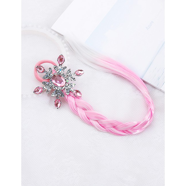 LRC Aksesoris Rambut Fashion Sequin Blue Snowflake Net Yarn Butterfly Snowflake Animal Wig BraidK49592