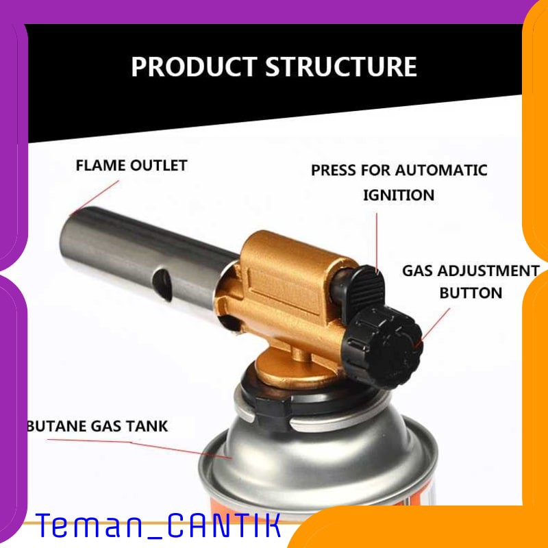 TG-HB145 PRACMANU Kepala Gas Butane Jet Torch Flame Gun - TQ803