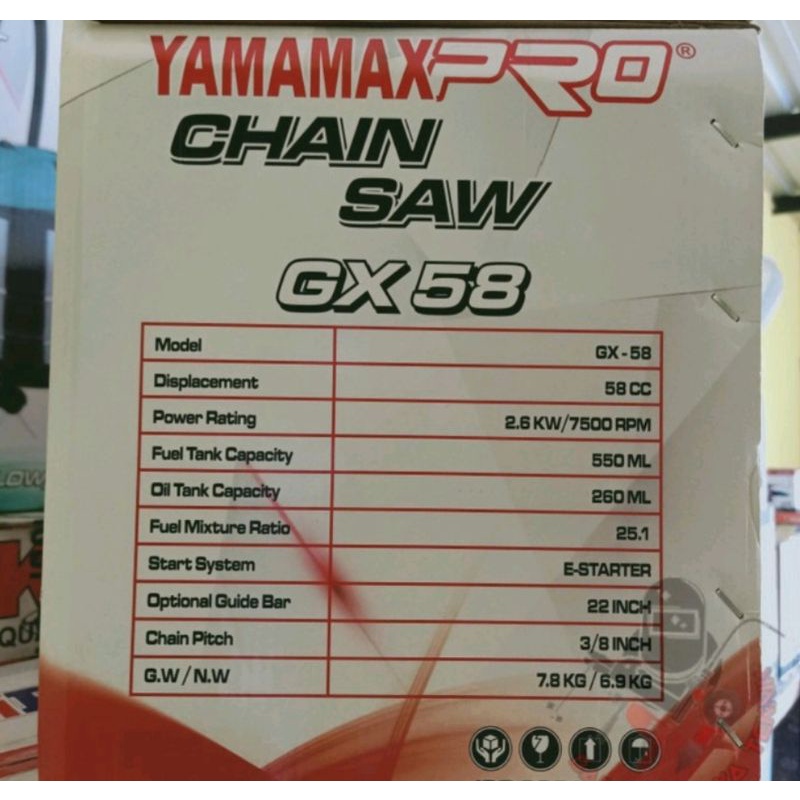 Yamamax Mesin Gergaji Kayu Pohon Chainsaw Senso 22 Inch