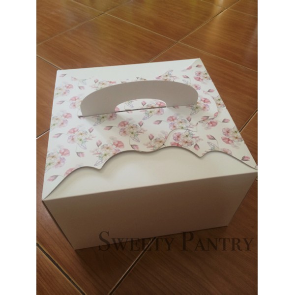 

43019 F - dus kue / box kue /packaging kue model tenteng ukuran 30x30x19 cm Flower