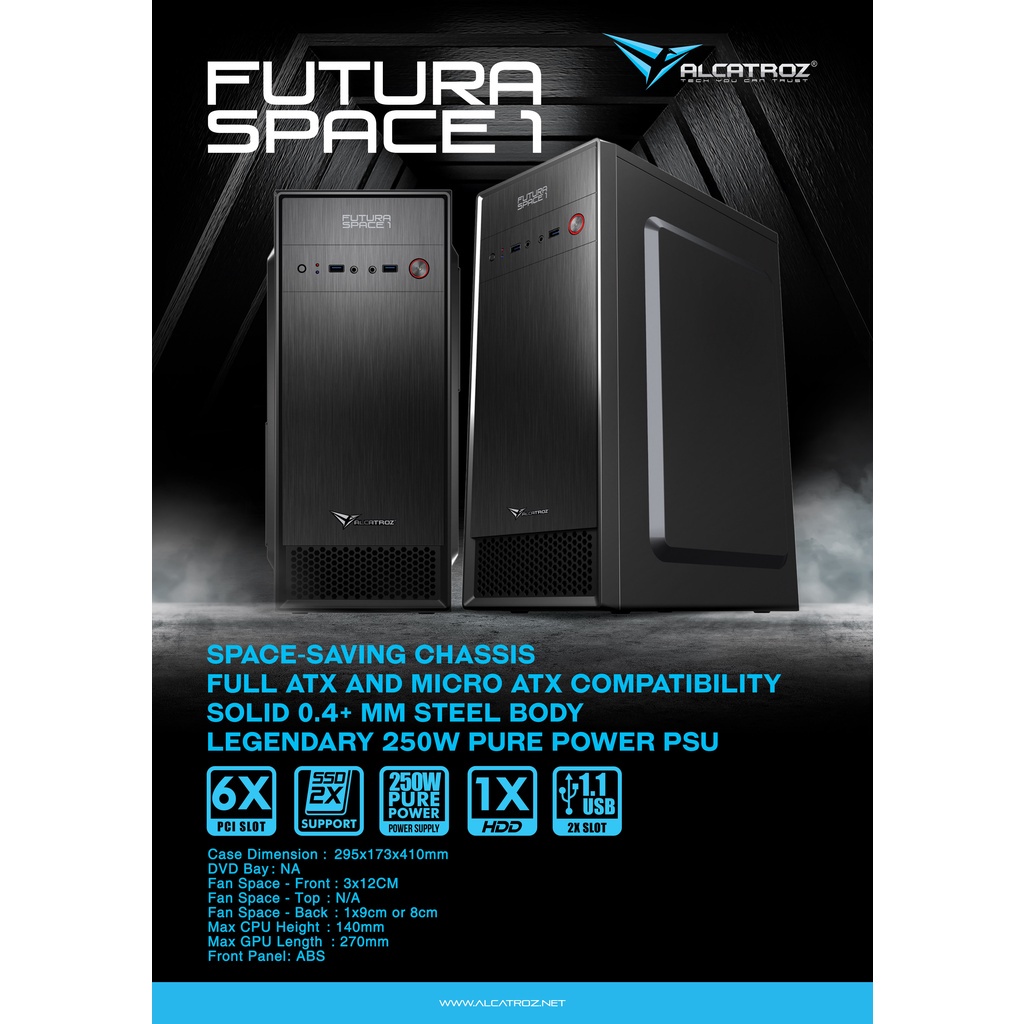 Casing PC Komputer -Alcatroz Futura Space Excellent ATX PC Case 450W