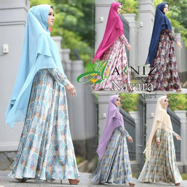 Gamis busui satin lv nayara syari by arniz collection original8