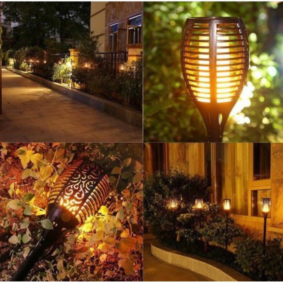 Lampu Solar Taman / Lampu Taman Obor Outdoor LED / Lampu Tenaga Surya Solar Cell Tancap Otomatis