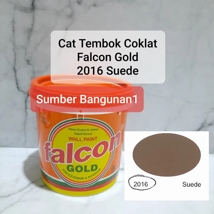 Cat tembok coklat tua 2016 Suede Falcon Gold 1kg dinding triplek 1 kg