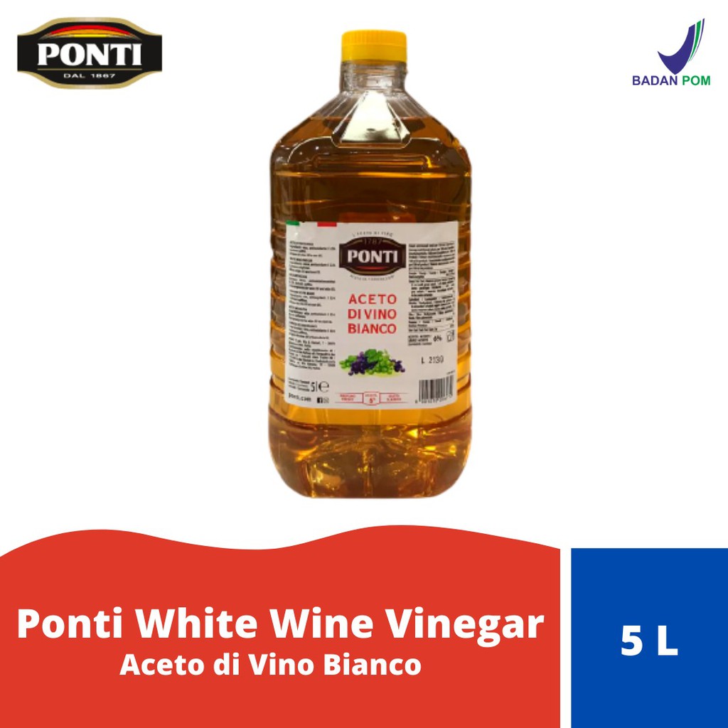Ponti White Wine Vinegar (Aceto di Vino Bianco) - 5 L