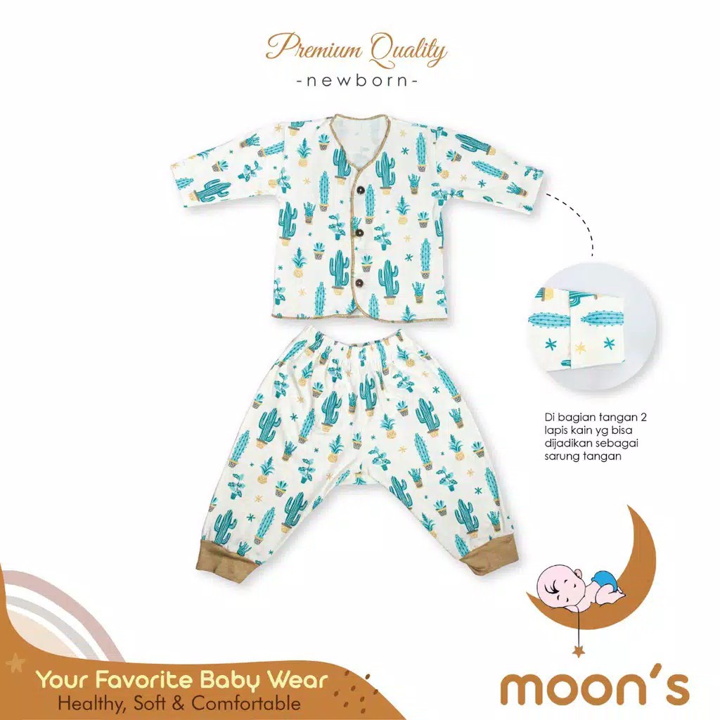 Newborn Moons stelan panjang Newborn Buka kaki Stelan Baru Lahir baju bayi