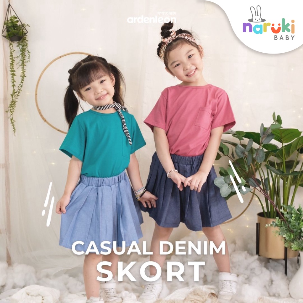 Ardenleon Girls Denim Skort Arden Leon Bawahan Rok Anak Perempuan