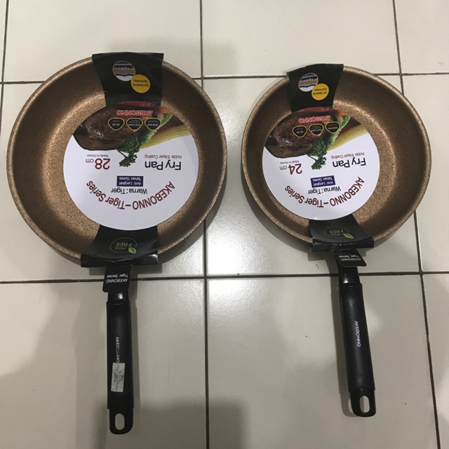 Fry pan gold marble akebono korea pan teflon ceper