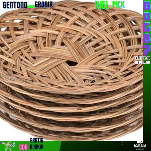 PAKET HEMAT 50Pcs Piring Lidi Anyaman Piring Rotan Bambu Murah