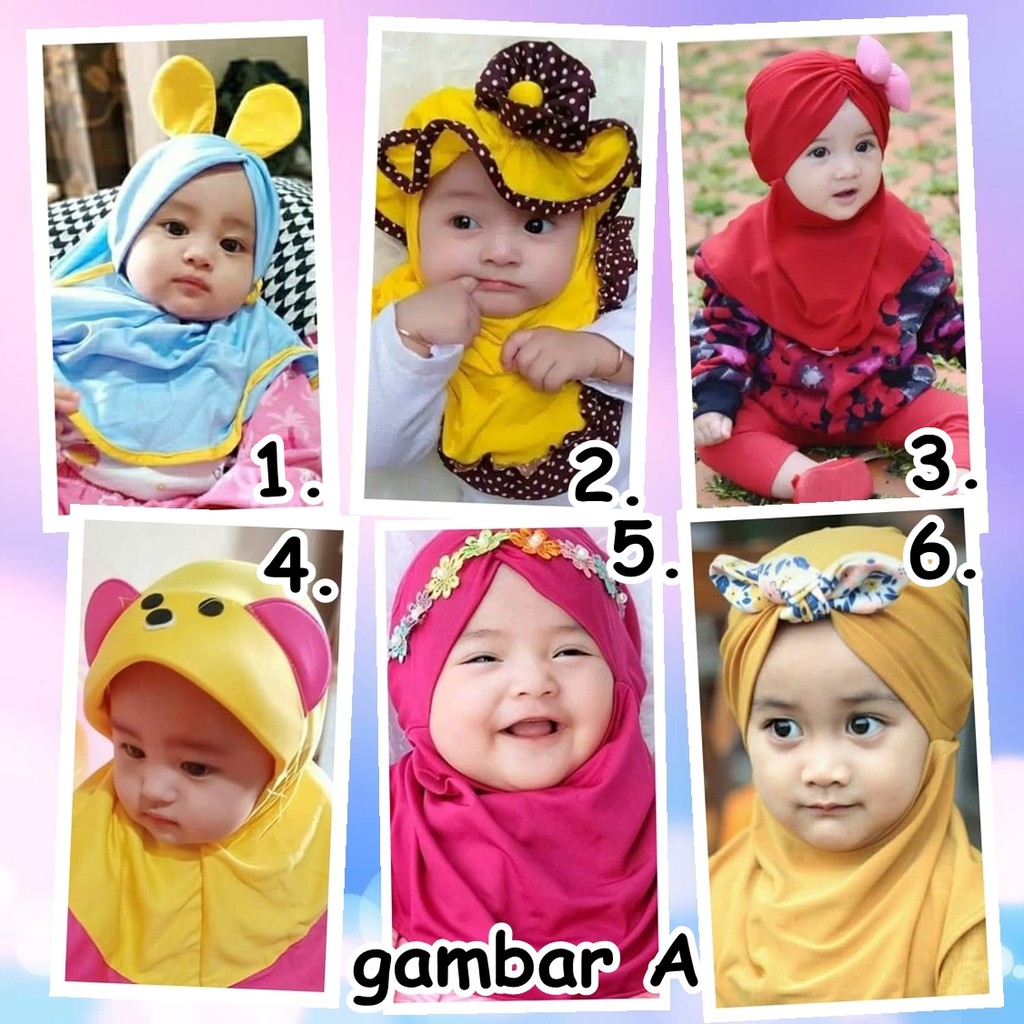 (0-3 tahun) kerudung anak bayi katalog / jilbab bayi / hijab lucu-A