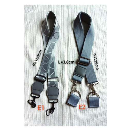 strap tas tali tas abu silver selempang polos