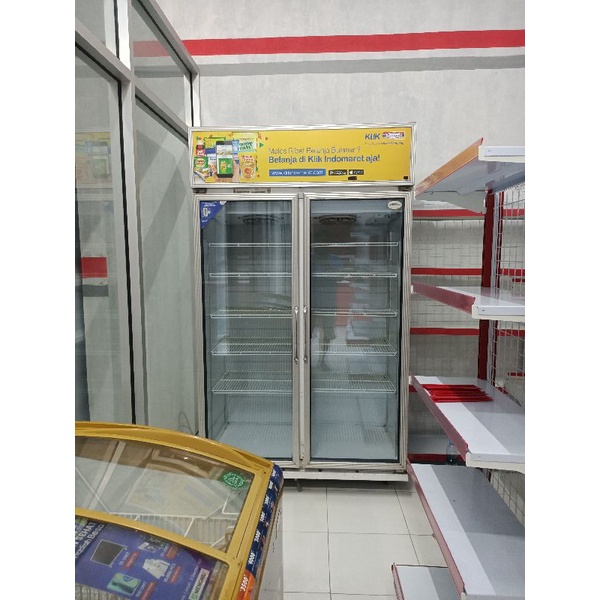 chiller 2 pintu showcase minuman dingin