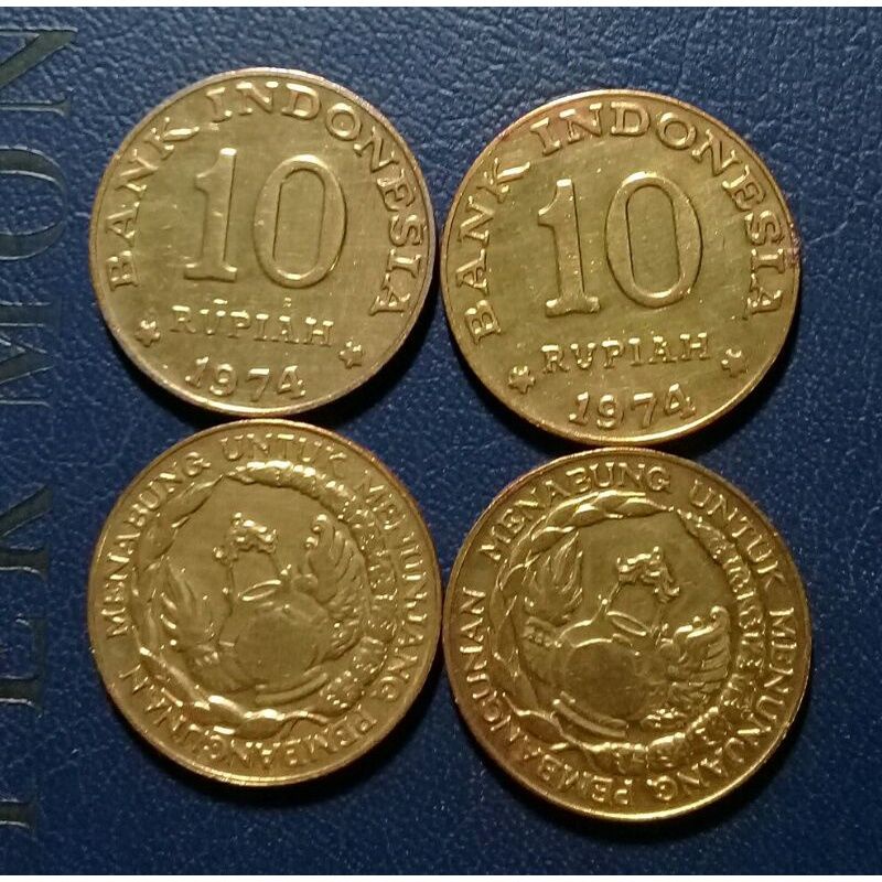 10 rupiah tabanas kuning tahun 1974