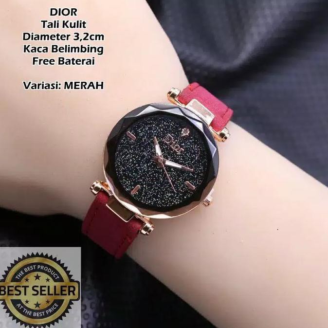 Jam Tangan Wanita kulit Branded Murah - Merah Maroon
