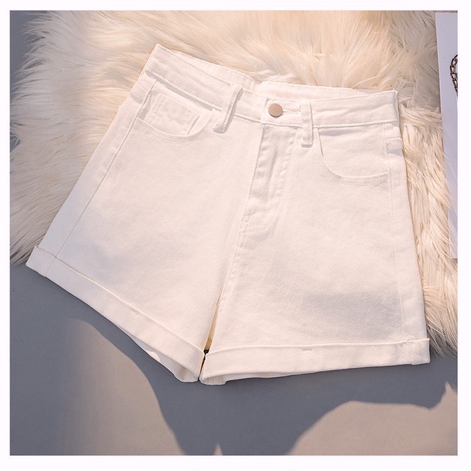 Celana jeans pendek wanita stretch pants hot pants jeans high waist jeans jumbo short pants celana korean style wanita ootd