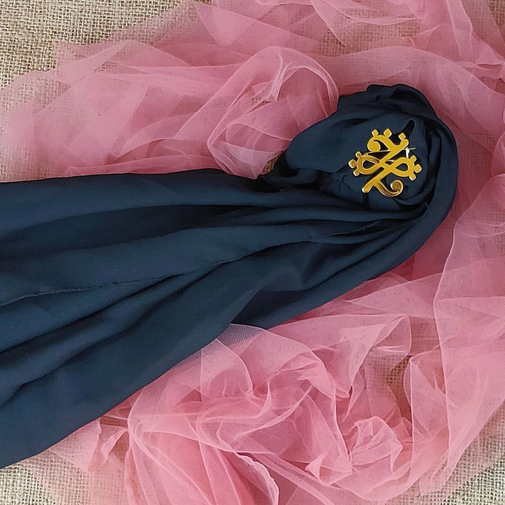 PASMINA SEGITIGA / PASMINA SQUARE CHIFFON PREMIUM ANTEM ANTI TEMBEM PART 2-NAVYY