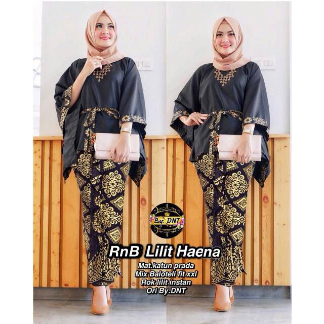 RnB lilit Haena - new hazana batwing atasan jumbo kekinian blouse kebaya modern yasmin set