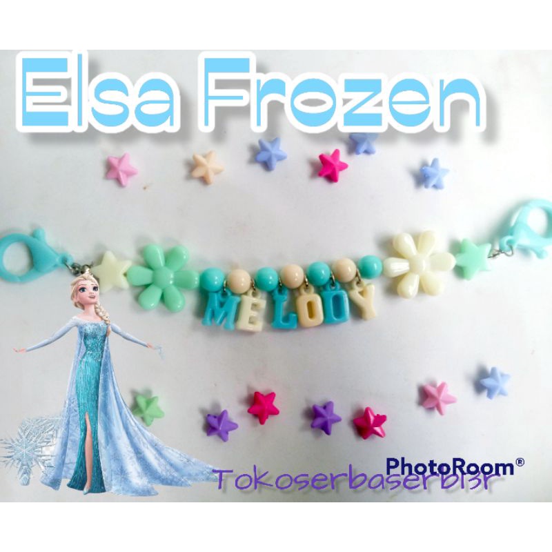 Konektor masker hijab tema ELSA FROZEN (bisa request nama/warna/motif)