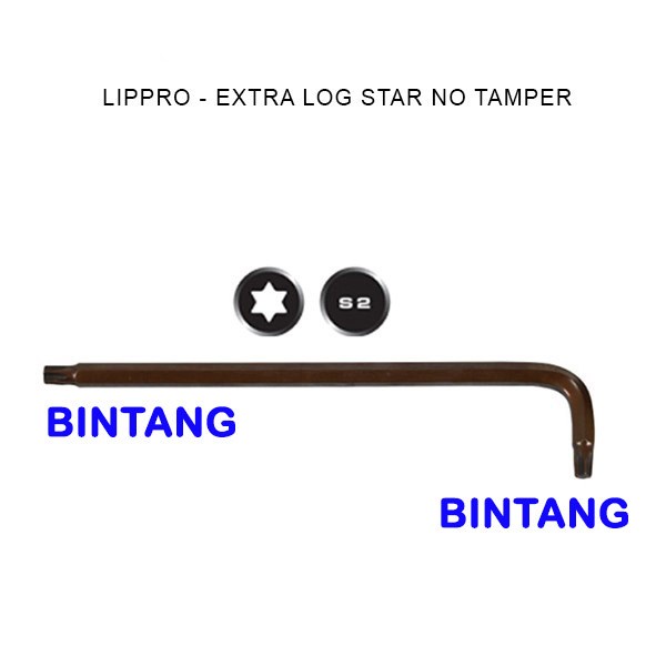 T45 KUNCI L BINTANG EXTRA PANJANG magnet tanpa lubang LIPPRO 163-T45