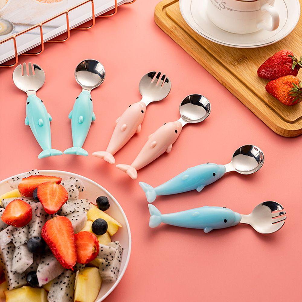 Solighter Set Peralatan Makan Bayi Travel Stainless Steel Dengan Kotak Makan Makanan Sendok Garpu