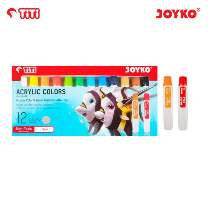 

JOYKO TITI 12 ACRYLIC COLORS / CAT AKRILIK 12 WARNA JOYKO PRAKARYA LUKIS ACC-12ML-12