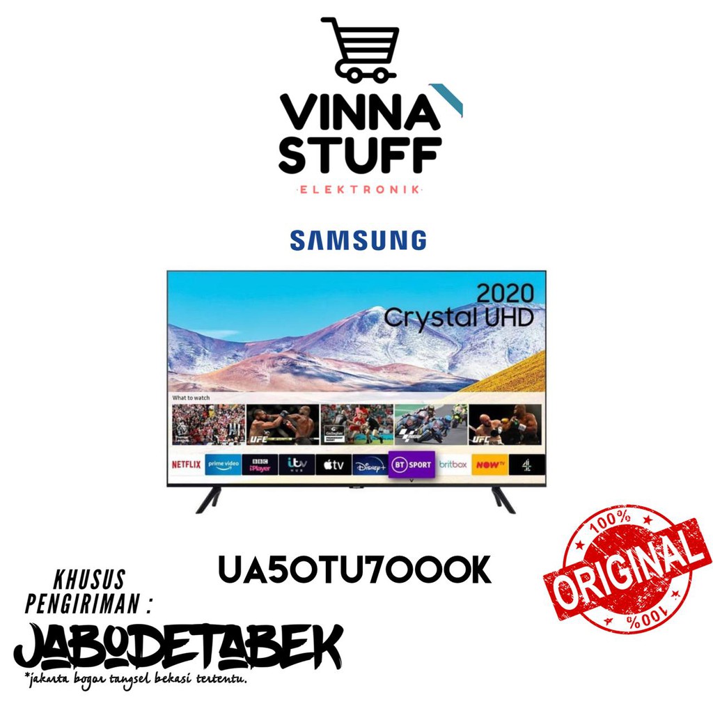 Televisi LED 50 Inch Samsung UA50TU7000K Smart TV Crystal UHD 4K  Internet Youtube - New 2020