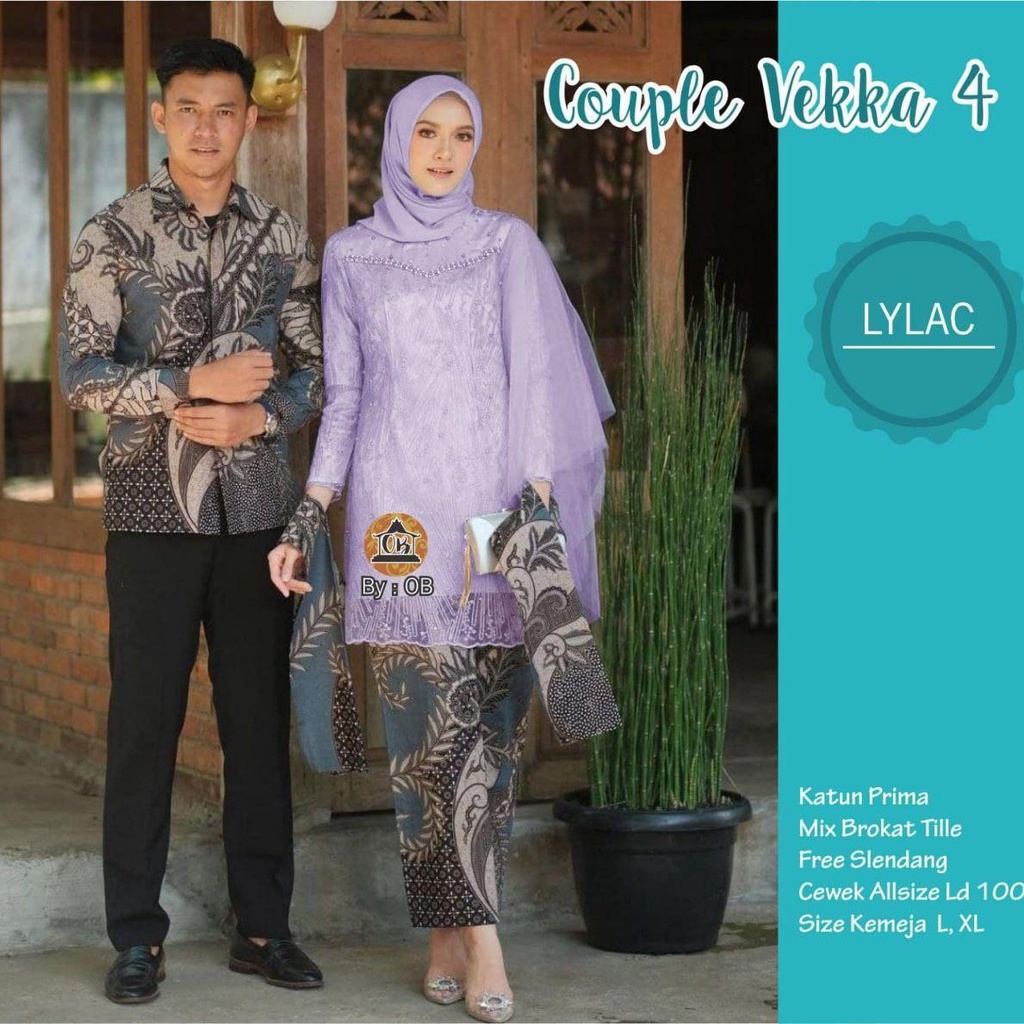 Batik Couple Mustika Sari Kebaya Gaun Kondangan Modern