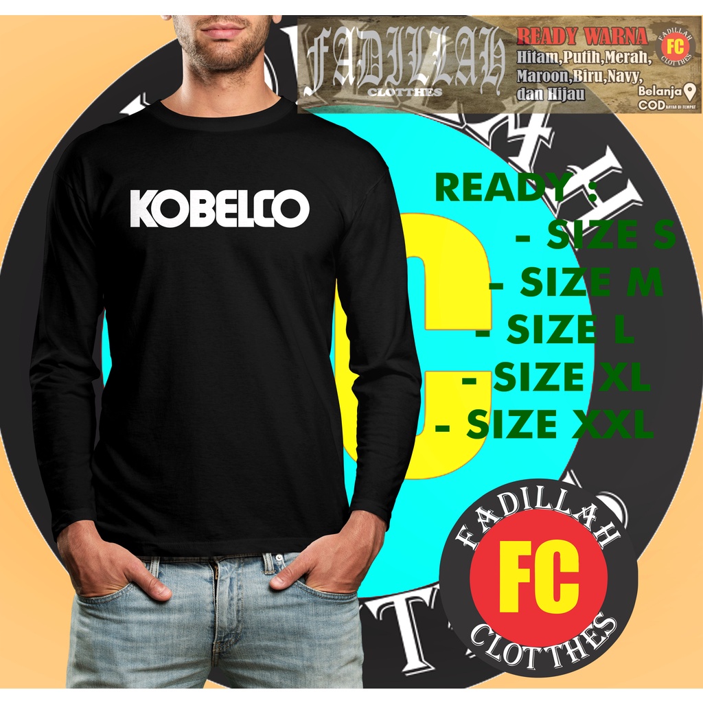 Kaos Kobelco Logo Lengan Panjang Baju Distro