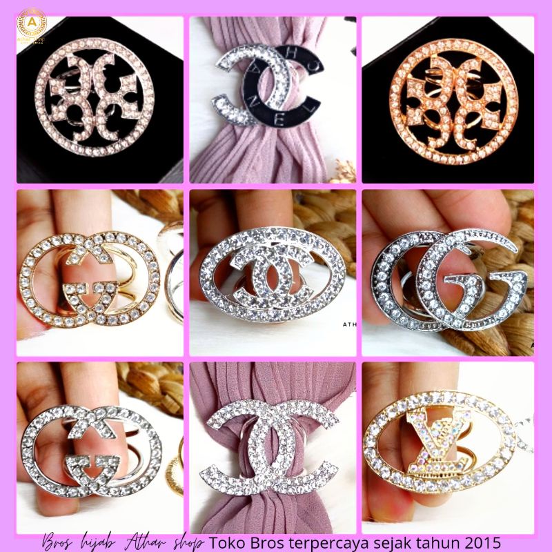 Athar shop COD Ring hijab import permata zirconia ring jilbab ring kerudung/kolong jilbab