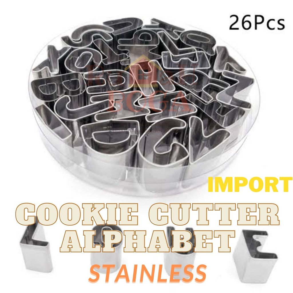 Cetakan Mini Cookie Cutter HURUF ALPHABET Kue Kering Stainless Import
