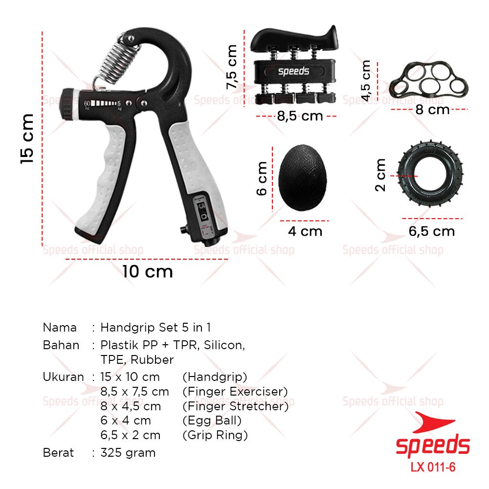 SPEEDS Handgrip Hand Grip 5-60Kg Alat Fitness Tangan Olahraga Gym Fitness 011-6