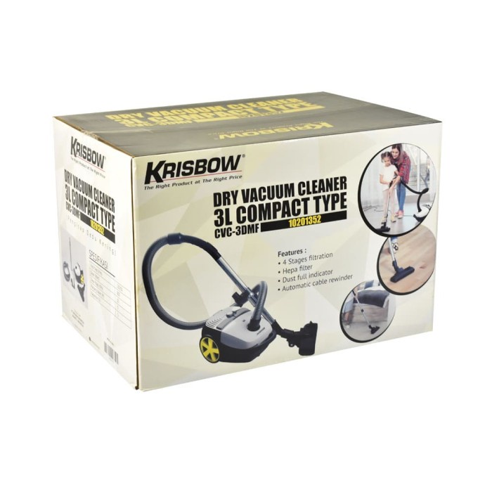 KRISBOW DRY VACUMM CLEANER 3L COMPACT TYPE 10201352