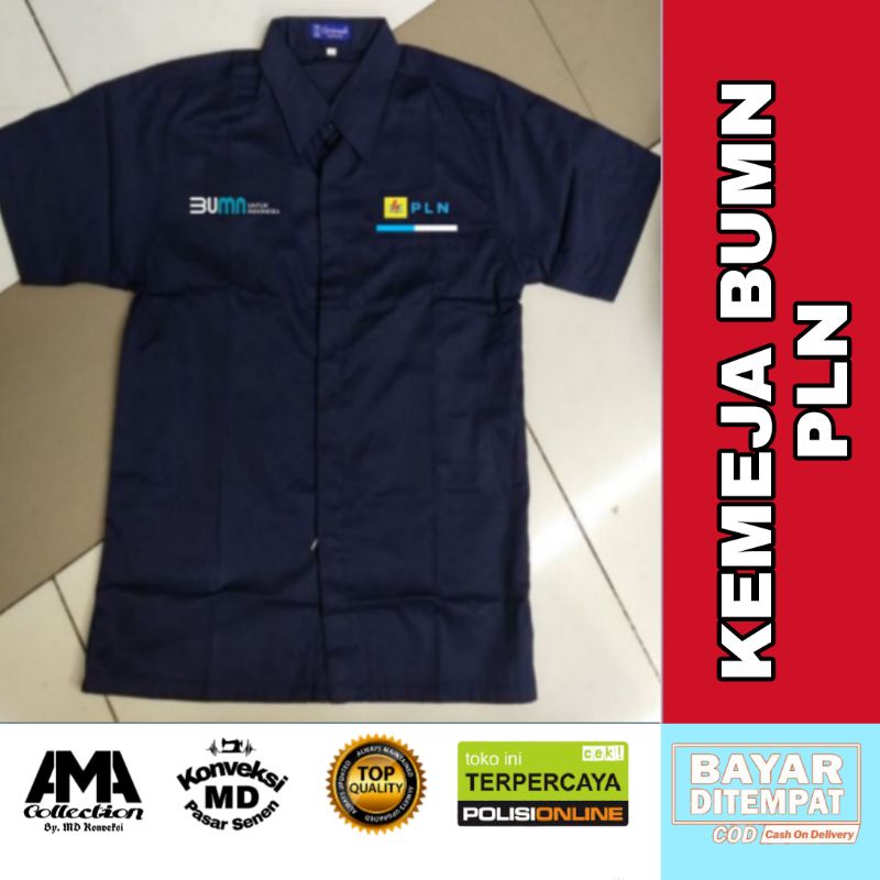 kemeja PLN seragam PLN baju PLN full bordir