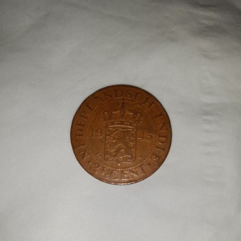 uang koin langka koleksi 2,5 cent hindia belanda 1945